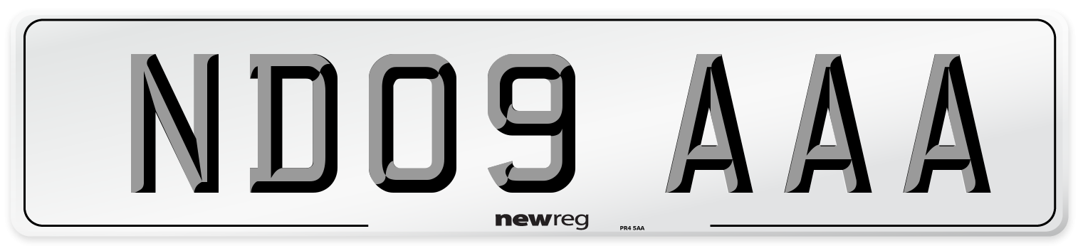 ND09 AAA Number Plate from New Reg